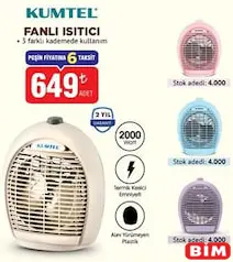 KUMTEL FANLI ISITICI 2000 W fiyat ve kampanya bilgisi